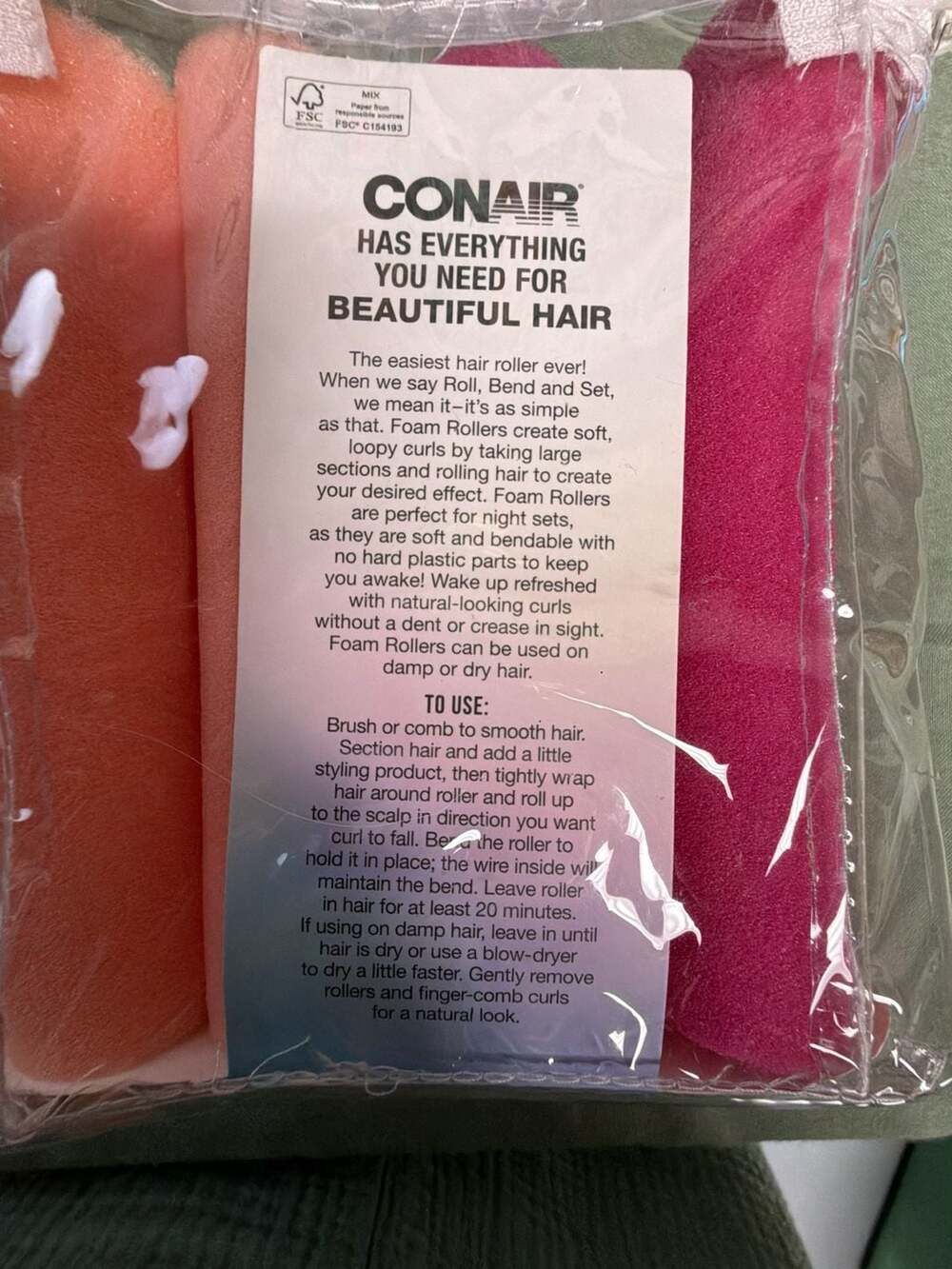 Conair Glam Curls Lift and Volume Foam Rollers 8 Pack - Picture 3 of 3